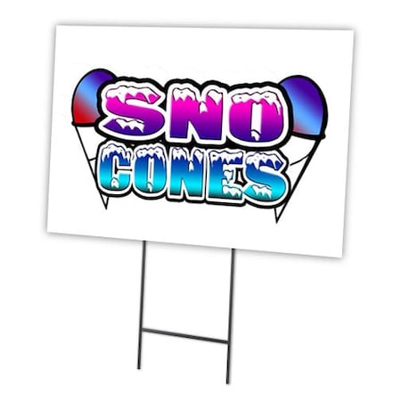 Sno Cones Yard Sign & Stake Outdoor Plastic Coroplast Window